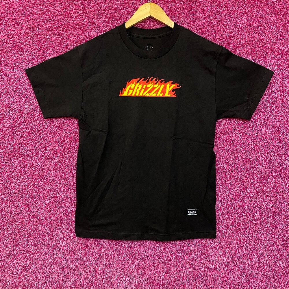 Grizzly Griptape Hot Rod Flames T-Shirt Medium